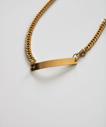 Yellow Gold Engraved Permanent Bracelet