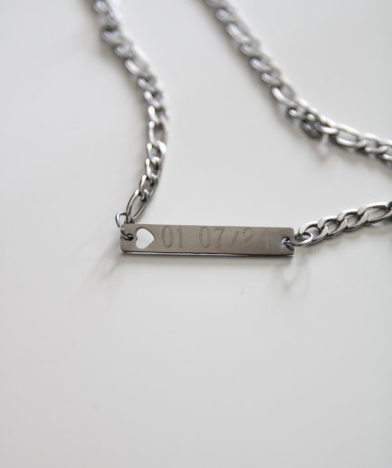 Heart Silver Engraved Permanent Bracelet